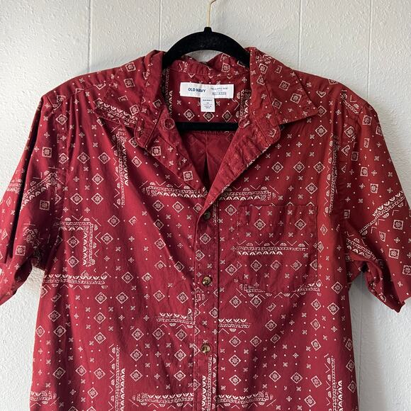 Old Navy Mens The Classic Shirt Medium Slim Stretch Cowboy Western Breathable - Picture 3 of 10